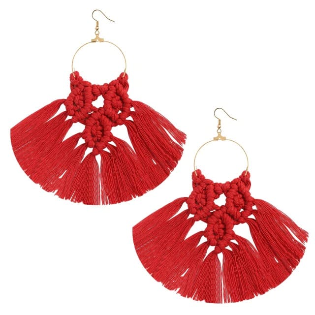 Boucles d'oreilles Frange Macramé Élégance Esprit Macramé