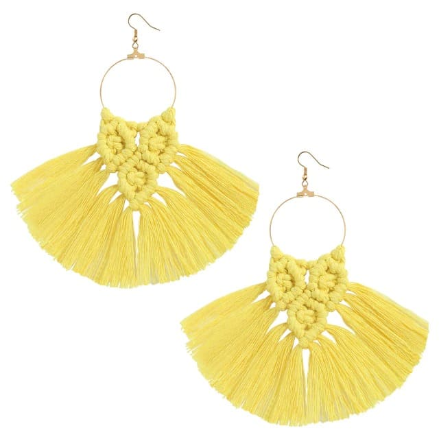 Boucles d'oreilles Frange Macramé Élégance Esprit Macramé