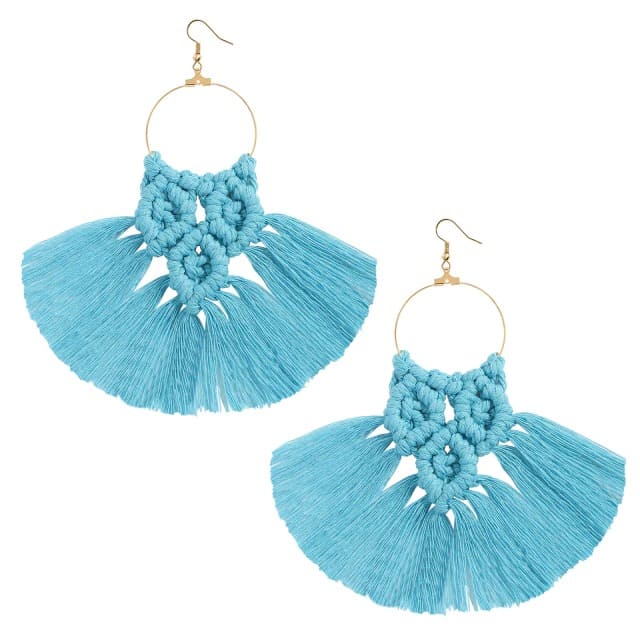Boucles d'oreilles Frange Macramé Élégance Esprit Macramé