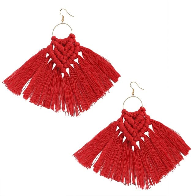 Boucles d'oreilles Pampille en Macramé Chic Esprit Macramé