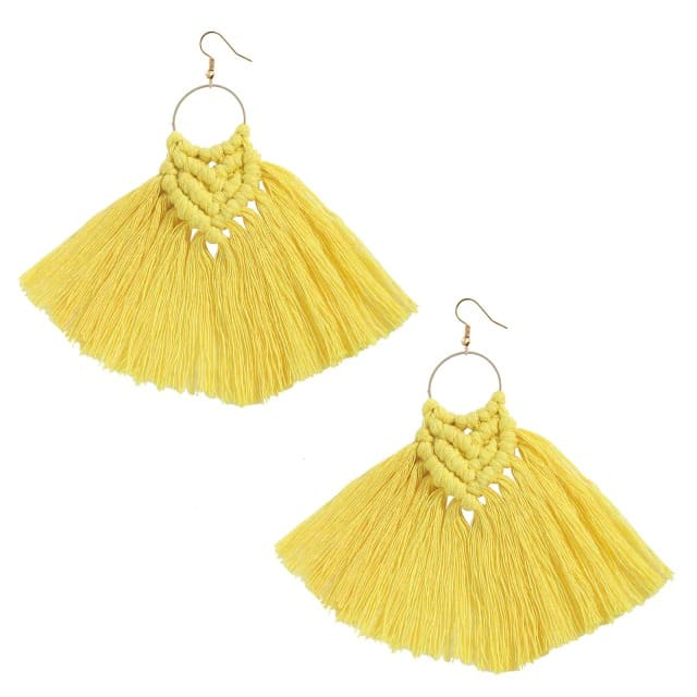 Boucles d'oreilles Pampille en Macramé Chic Esprit Macramé