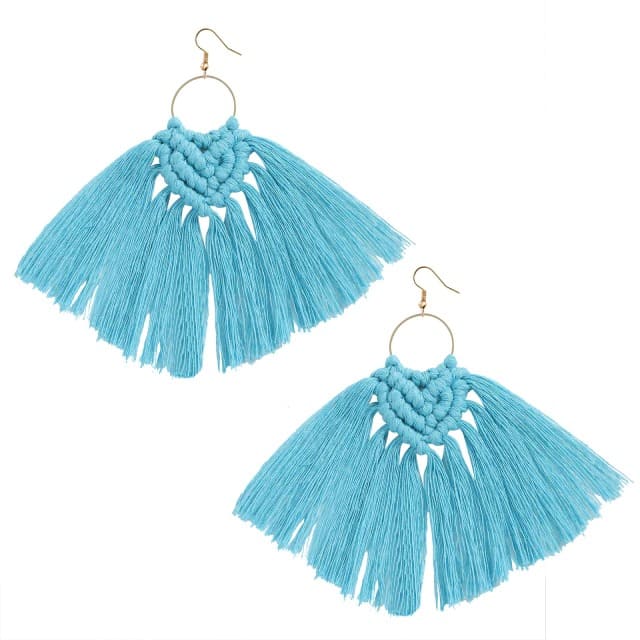 Boucles d'oreilles Pampille en Macramé Chic Esprit Macramé