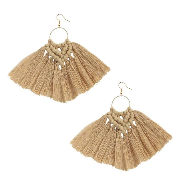 Boucles d'oreilles Pampille en Macramé Chic Esprit Macramé