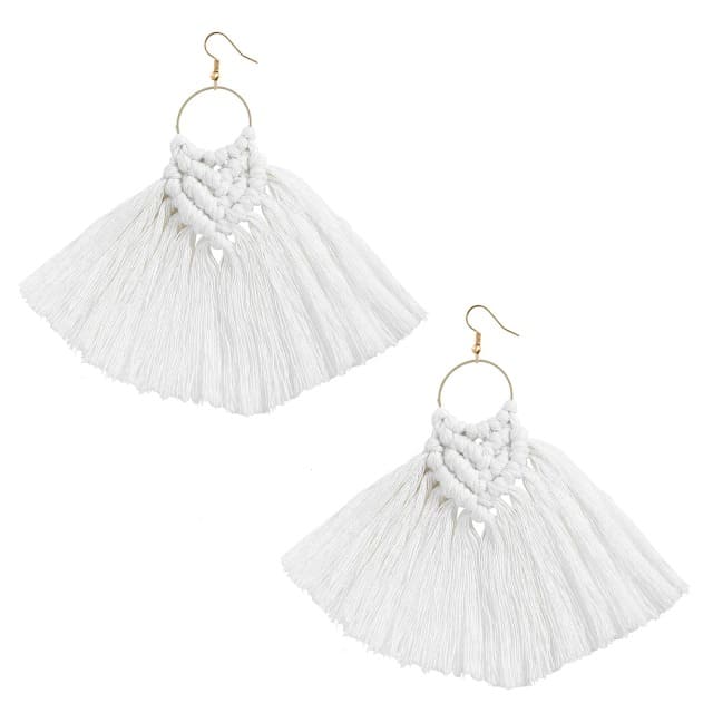 Boucles d'oreilles Pampille en Macramé Chic Esprit Macramé