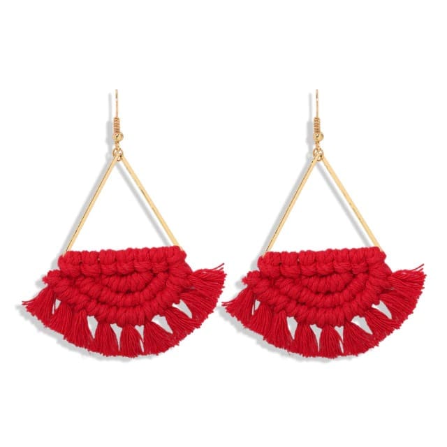 Boucles d'oreilles Pompon Chic en Macramé Esprit Macramé