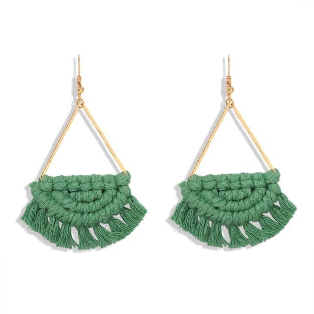 Boucles d'oreilles Pompon Chic en Macramé Esprit Macramé