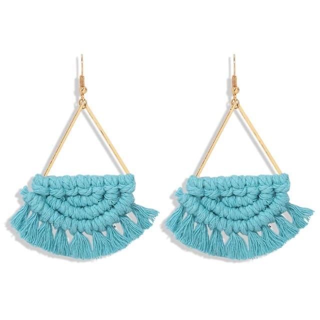 Boucles d'oreilles Pompon Chic en Macramé Esprit Macramé