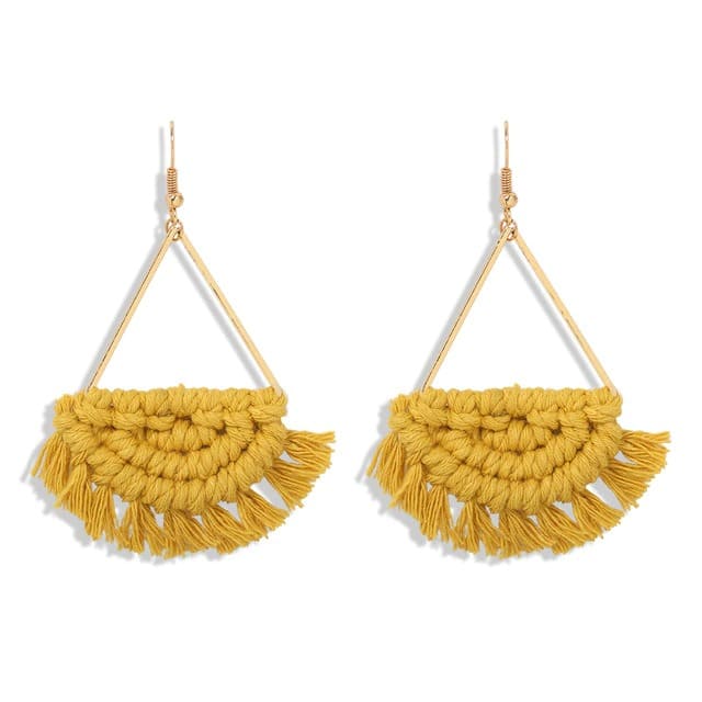 Boucles d'oreilles Pompon Chic en Macramé Esprit Macramé