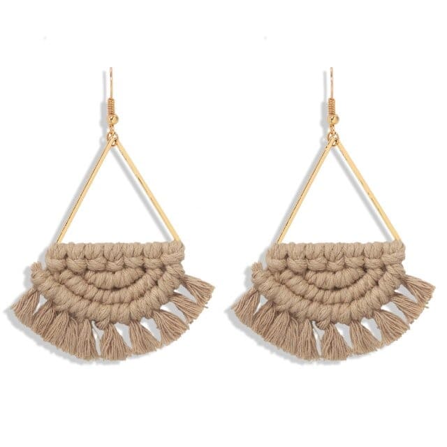 Boucles d'oreilles Pompon Chic en Macramé Esprit Macramé