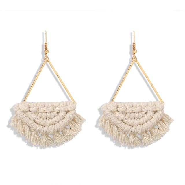 Boucles d'oreilles Pompon Chic en Macramé Esprit Macramé