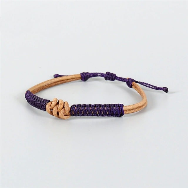 Bracelet en cuir Macramé Élégance Artisanale Esprit Macramé