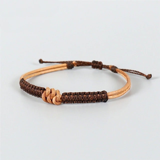 Bracelet en cuir Macramé Élégance Artisanale Esprit Macramé