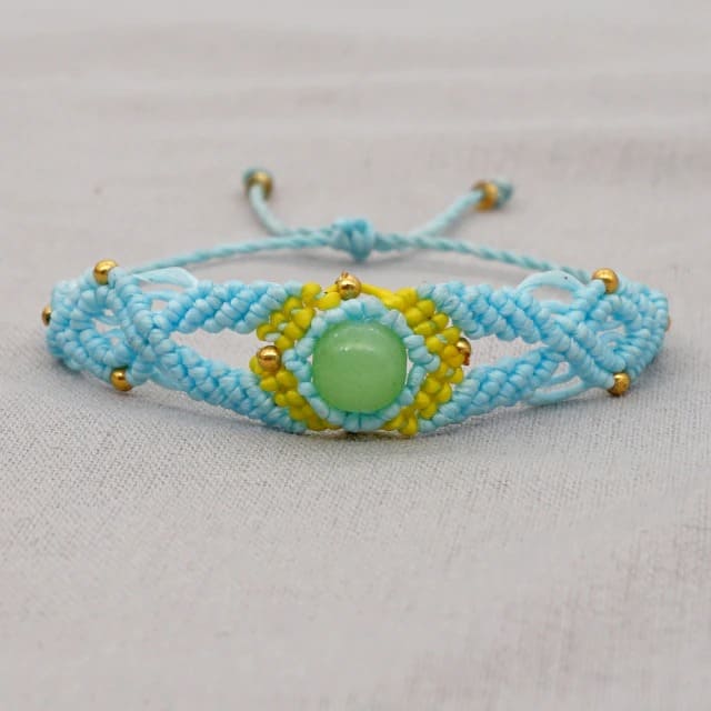 Bracelet Macramé Élégance avec Pierre Précieuse Esprit Macramé