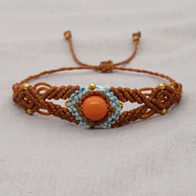Bracelet Macramé Élégance avec Pierre Précieuse Esprit Macramé