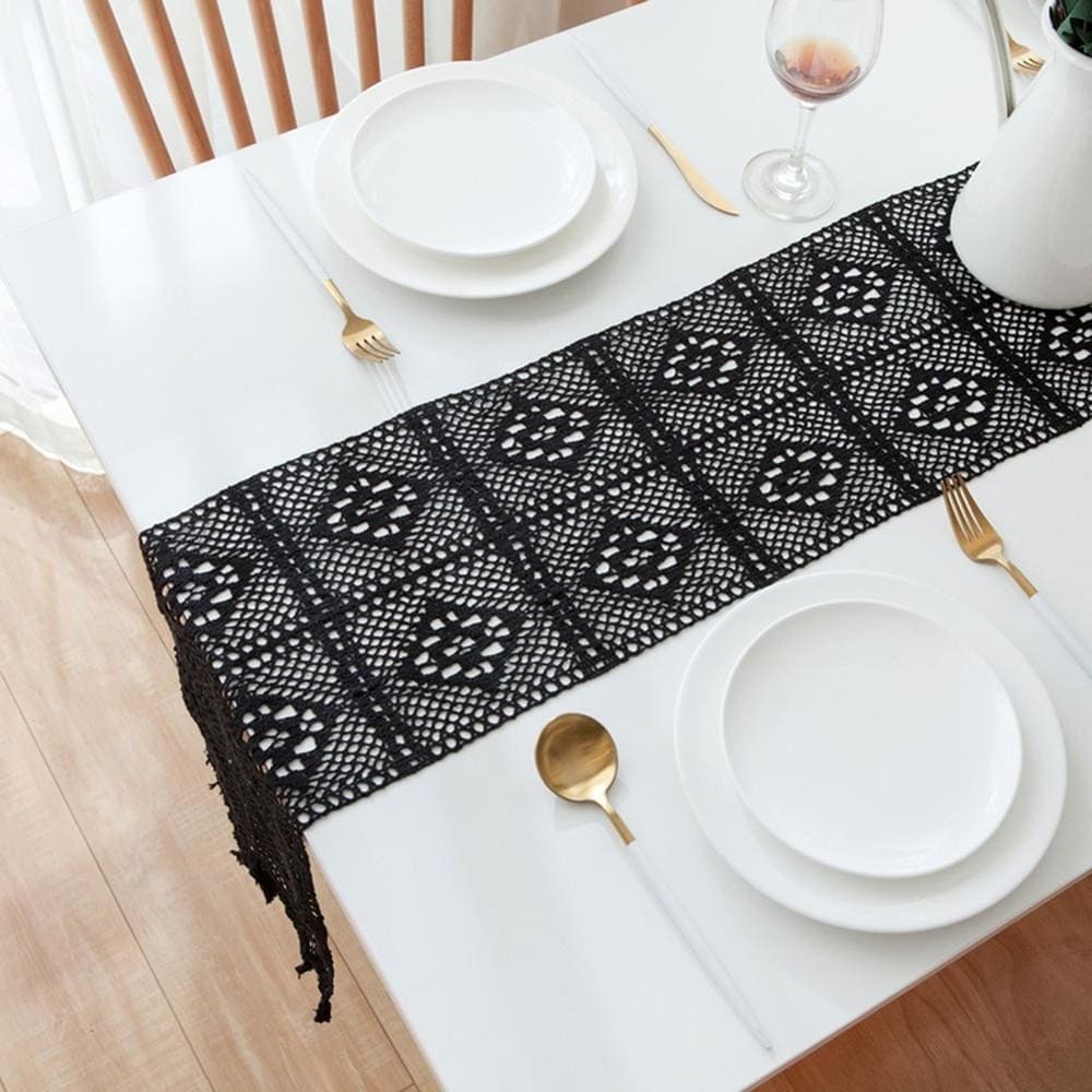 Chemin de Table en Dentelle Macramé Élégance Esprit Macramé