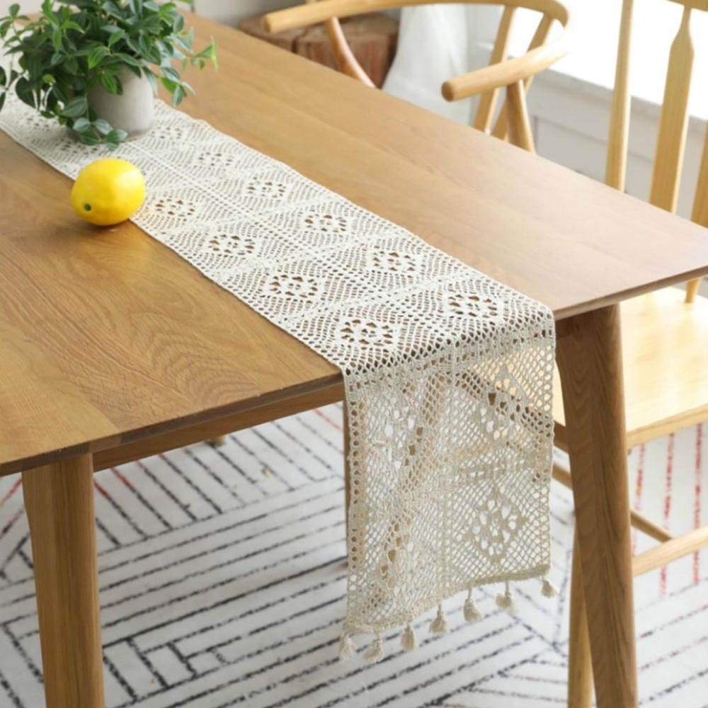 Chemin de Table en Dentelle Macramé Élégance Esprit Macramé