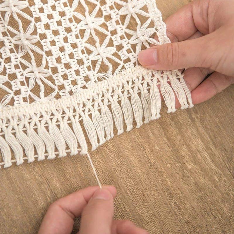 Chemin de table Macramé blanc Éclat Design Esprit Macramé