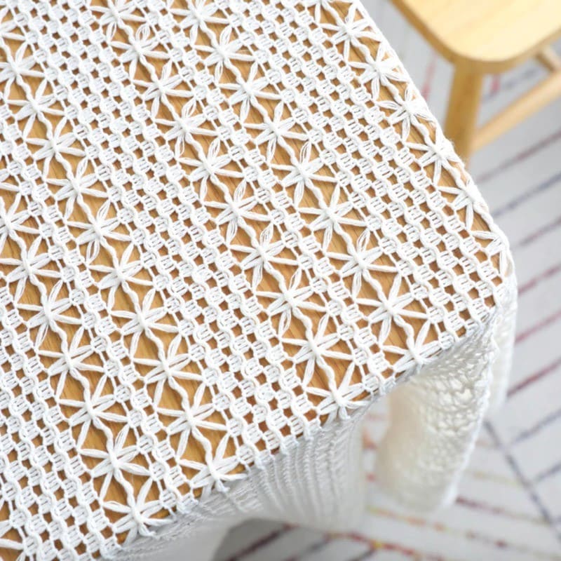 Chemin de table Macramé blanc Éclat Design Esprit Macramé