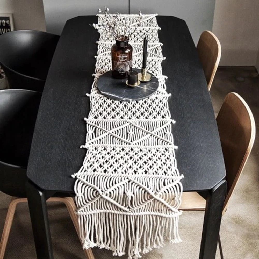 Chemin de table Macramé pour un mariage d'exception Esprit Macramé