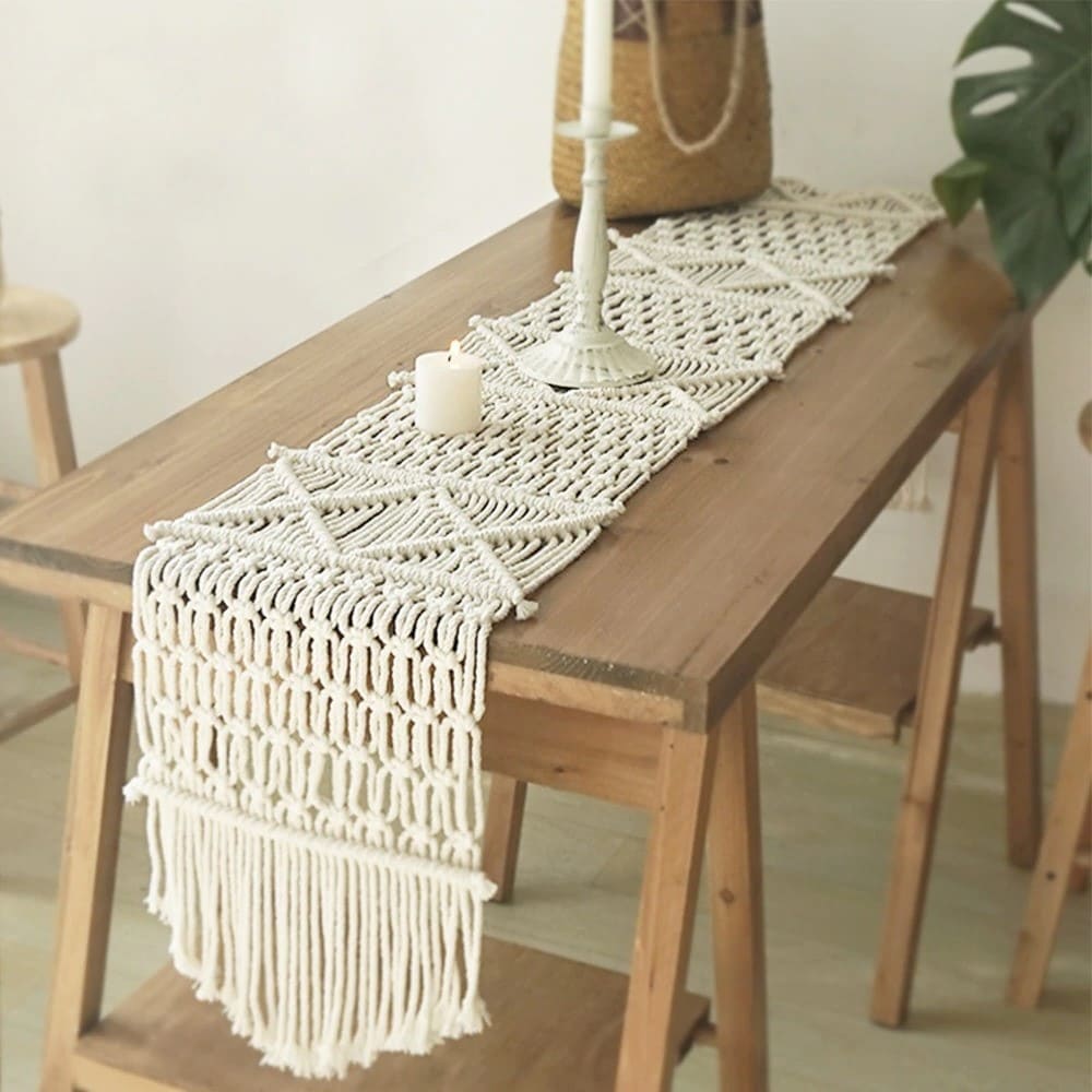 Chemin de table Macramé pour un mariage d'exception Esprit Macramé