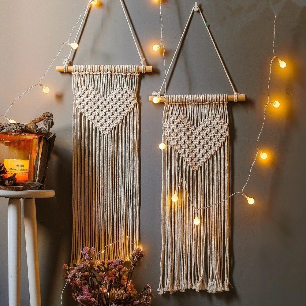 Cœur en Macramé Élégant Esprit Macramé
