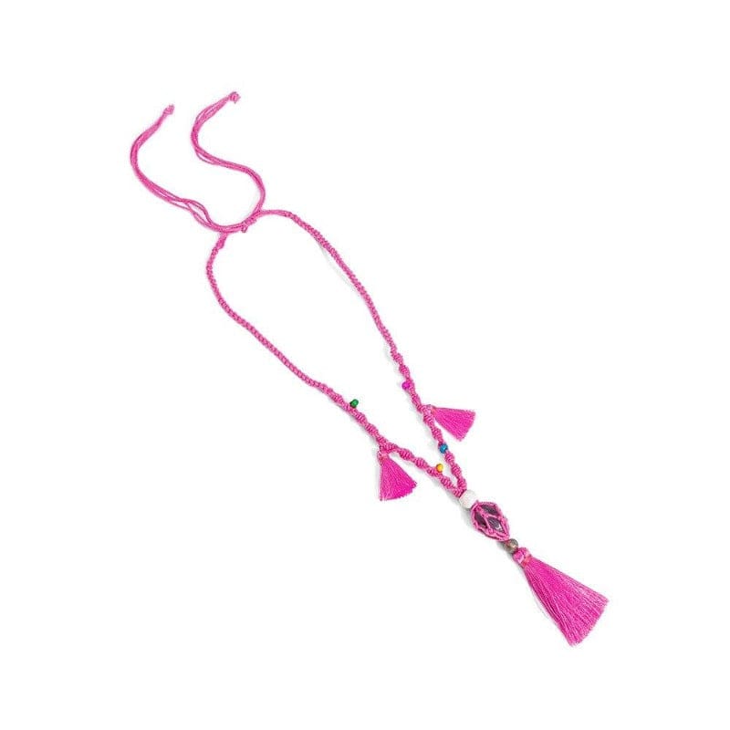Collier en Macramé Luxe avec Perles Éclatantes Esprit Macramé