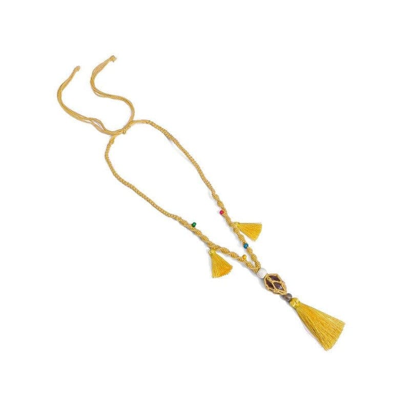 Collier en Macramé Luxe avec Perles Éclatantes Esprit Macramé