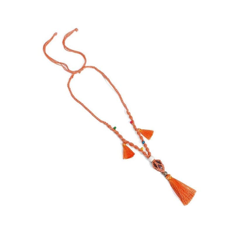 Collier en Macramé Luxe avec Perles Éclatantes Esprit Macramé