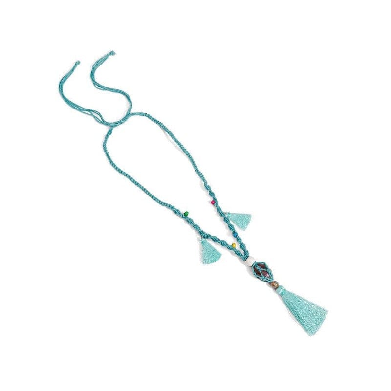Collier en Macramé Luxe avec Perles Éclatantes Esprit Macramé