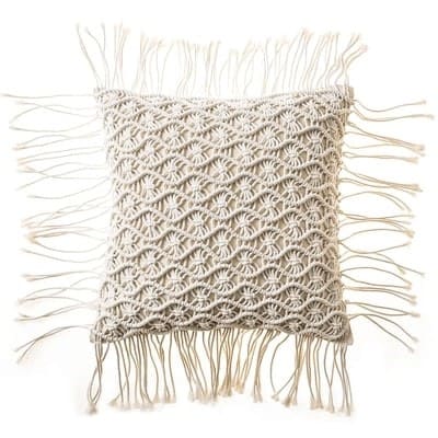 Coussin Macramé Émeraude Esprit Macramé
