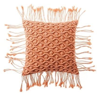 Coussin Macramé Émeraude Esprit Macramé
