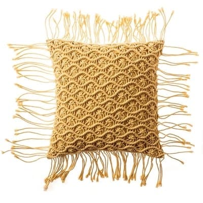 Coussin Macramé Émeraude Esprit Macramé