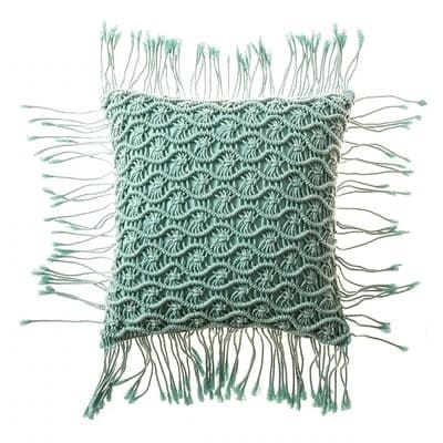 Coussin Macramé Émeraude Esprit Macramé