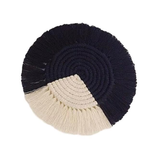 Dessous de verre bicolores en Macramé Artisanal Esprit Macramé