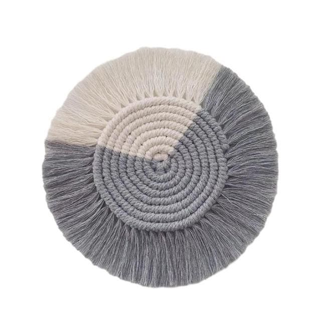 Dessous de verre bicolores en Macramé Artisanal Esprit Macramé