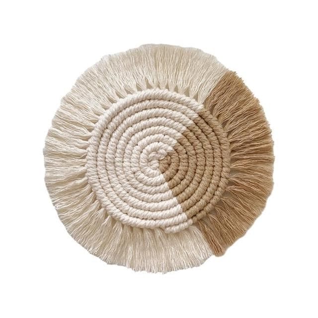 Dessous de verre bicolores en Macramé Artisanal Esprit Macramé