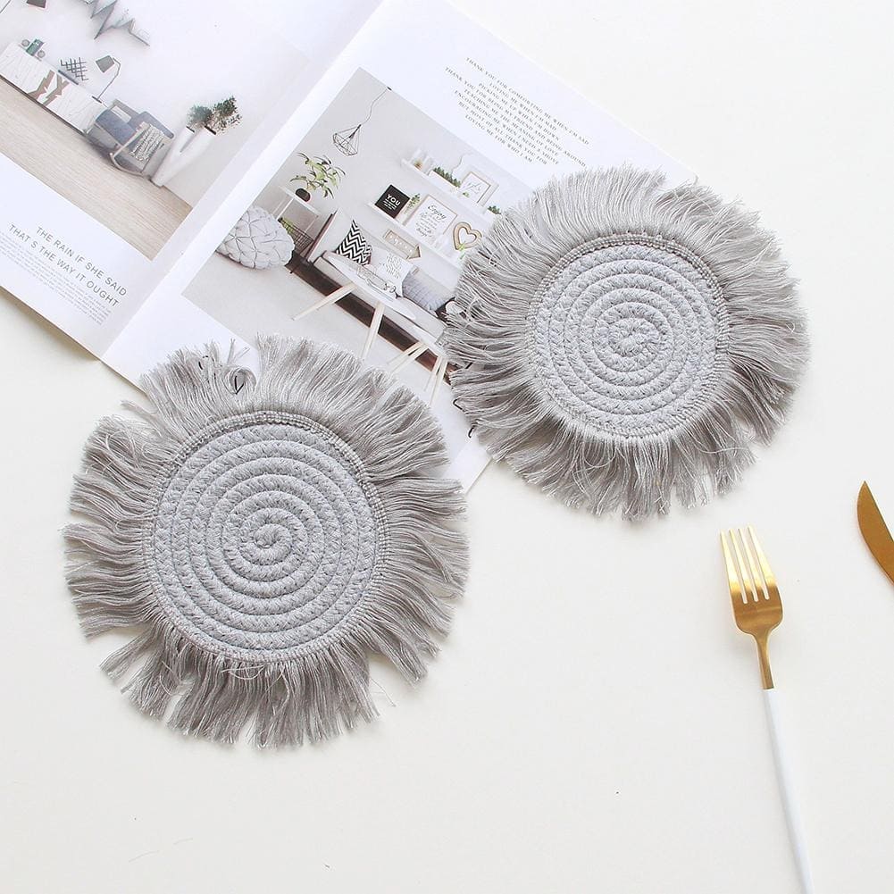 Dessous de verre bohème chic en Macramé Esprit Macramé