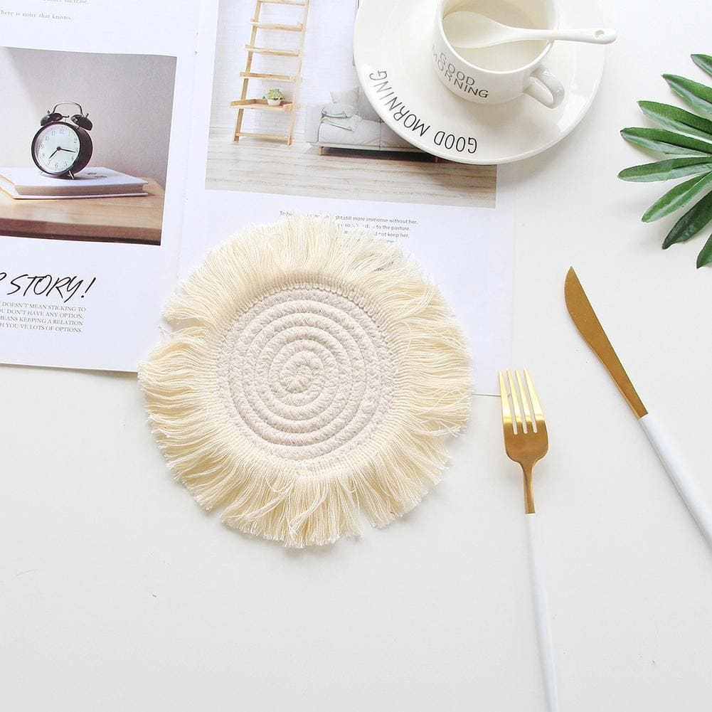 Dessous de verre bohème chic en Macramé Esprit Macramé