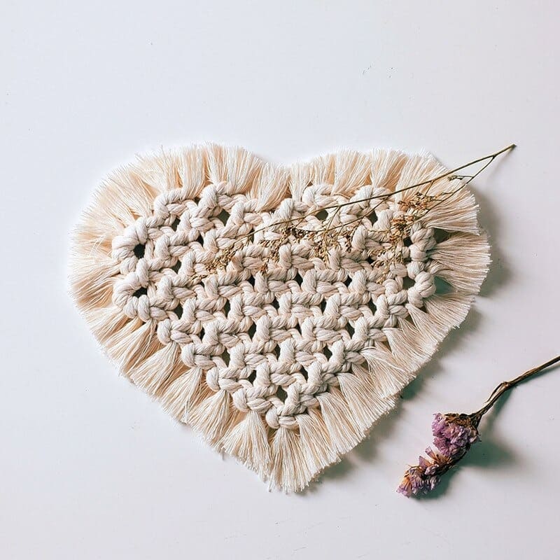 Dessous de verre en Macramé - Cœur Éternel Esprit Macramé