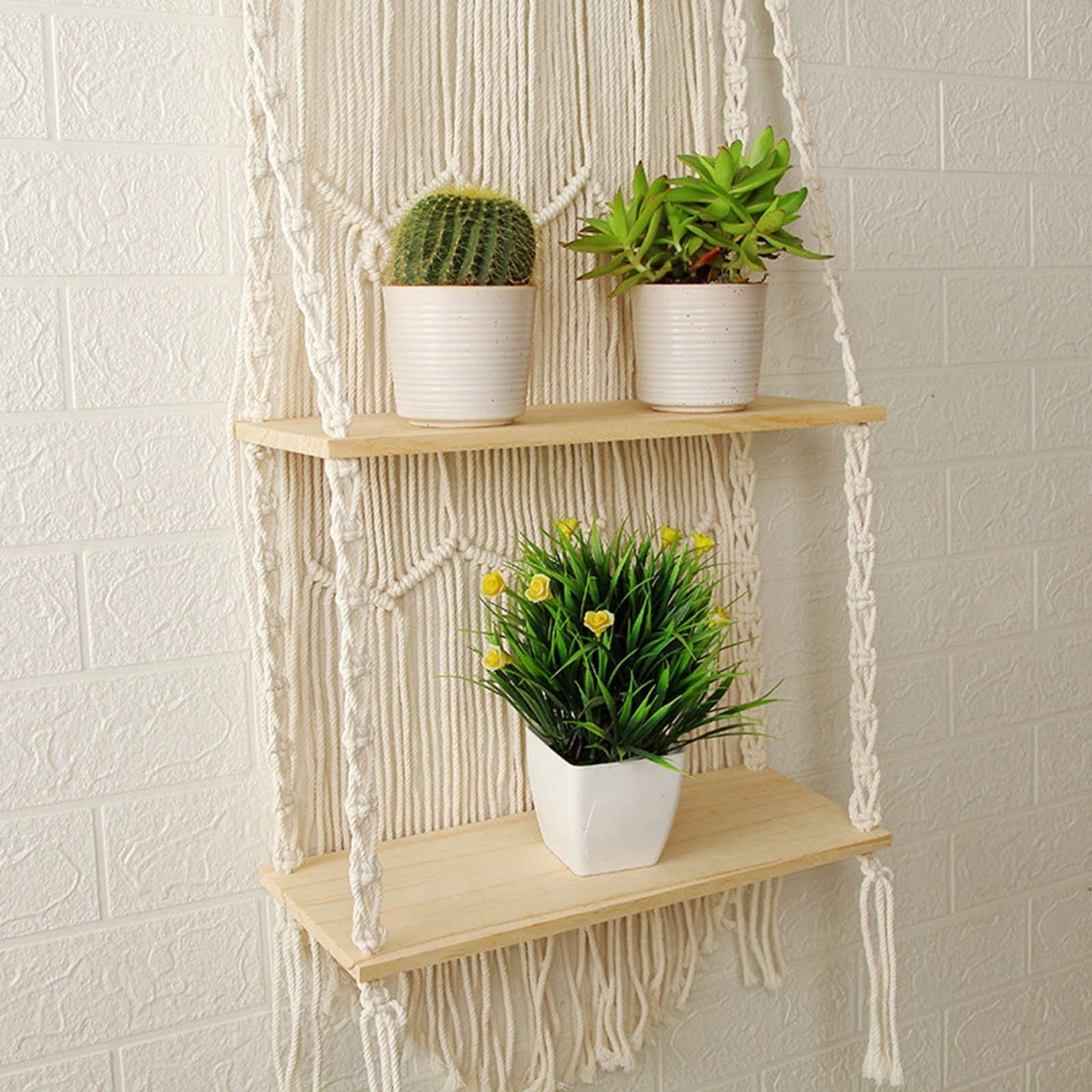 Double Étagère Macramé Élégance Esprit Macramé