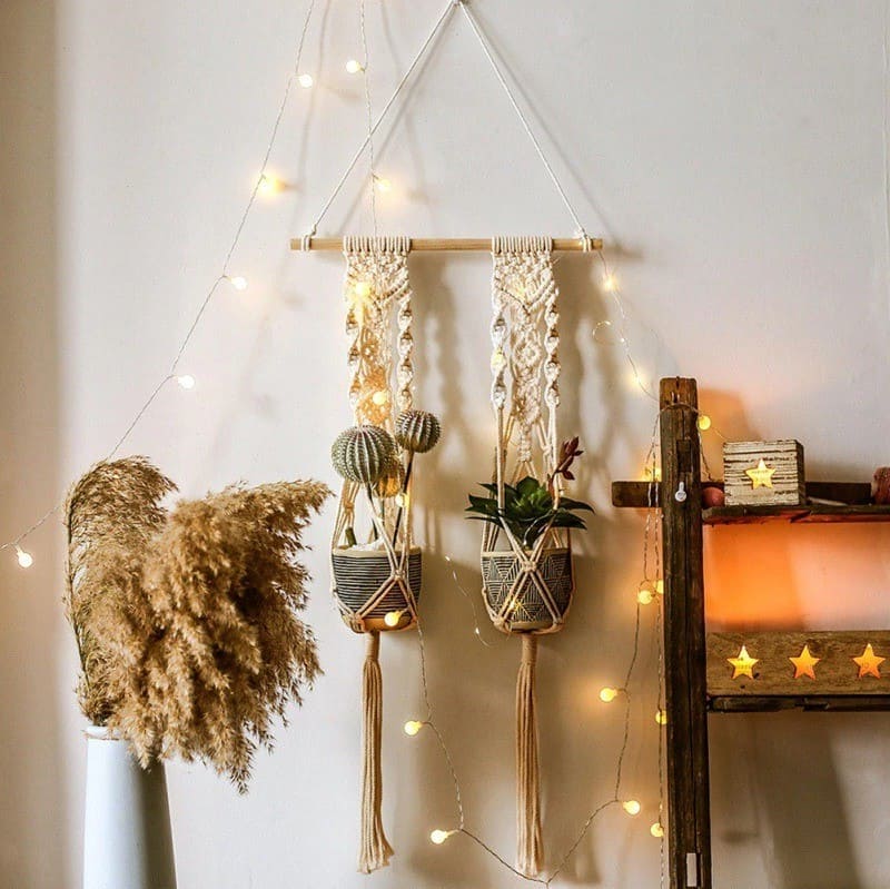 Double Porte-Plante en Macramé Chic Esprit Macramé