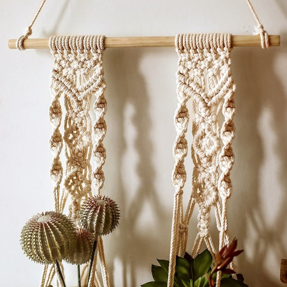 Double Porte-Plante en Macramé Chic Esprit Macramé
