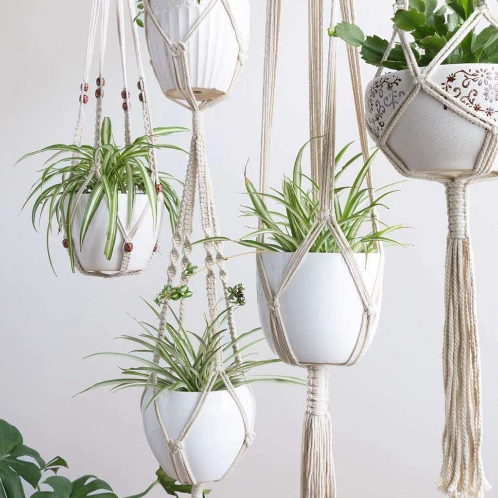 Ensemble de 4 suspensions Macramé Élégance Artisanale Esprit Macramé