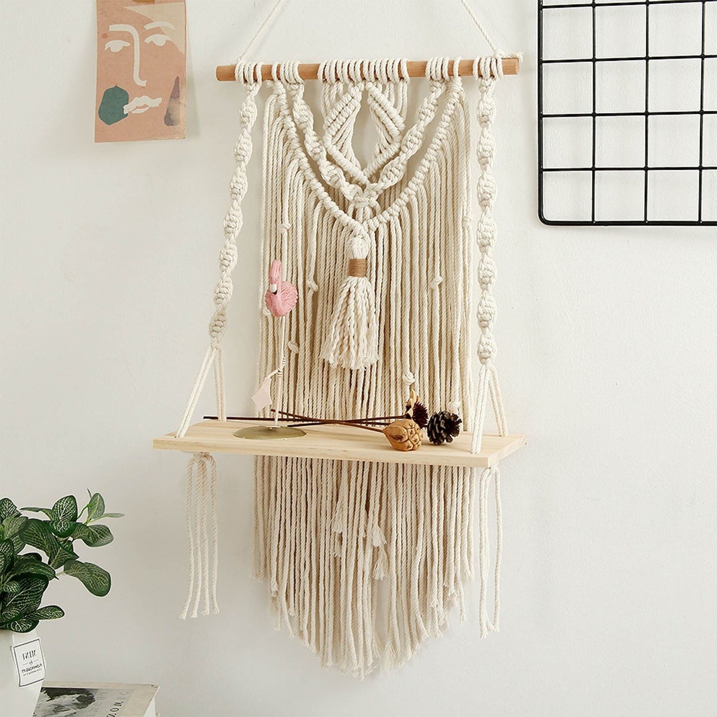 Étagère Macramé Pompon Chic Esprit Macramé