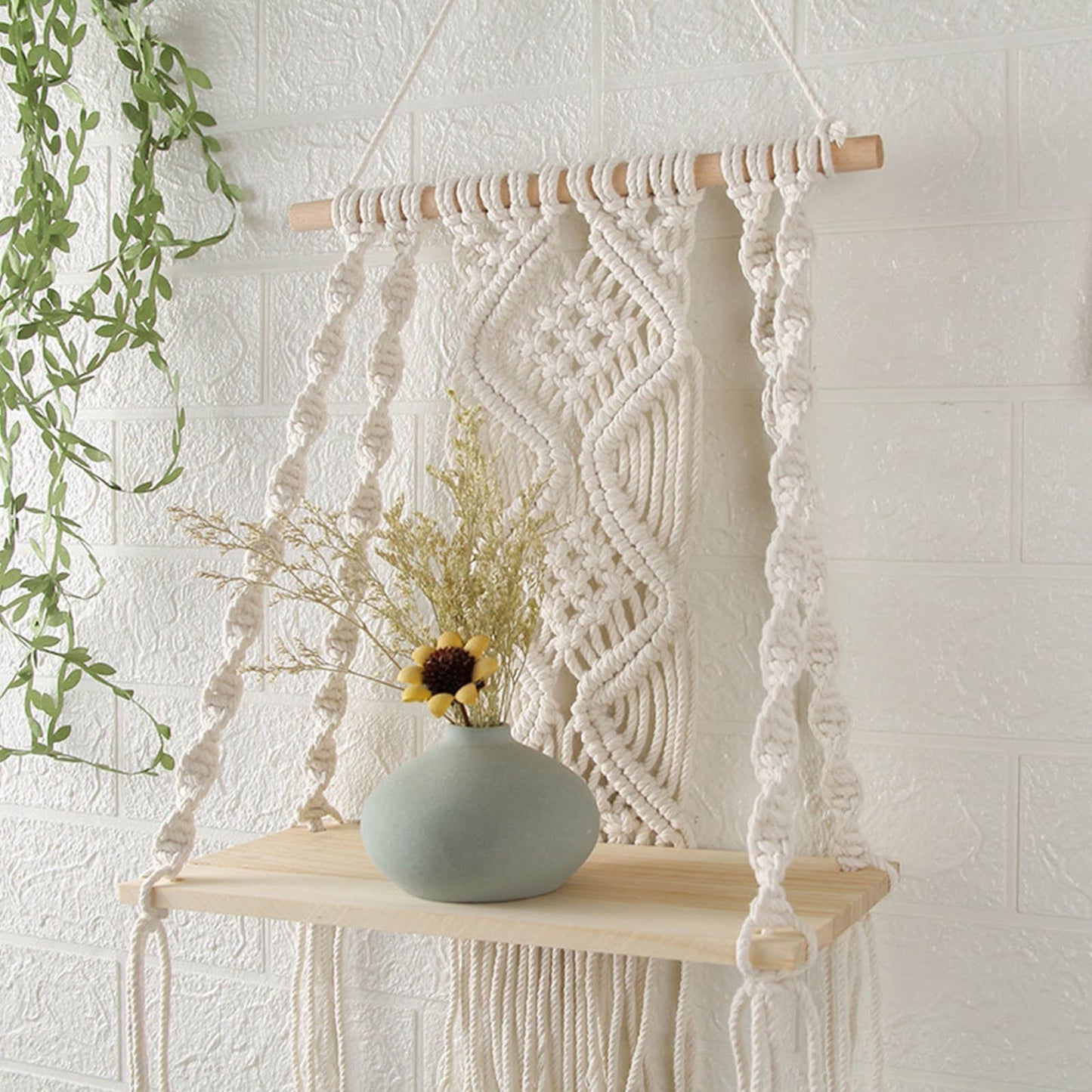 Étagère Murale Macramé Chic Esprit Macramé