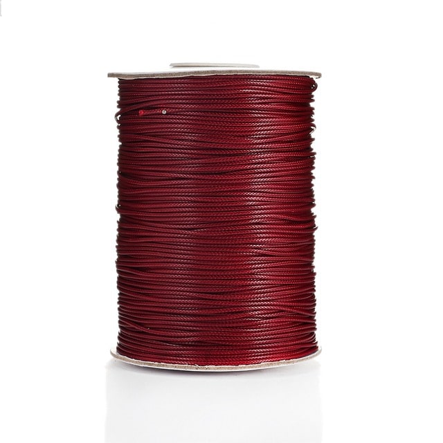 Fil ciré Linhasita Rouge 2mm - Bobine de 20m Esprit Macramé