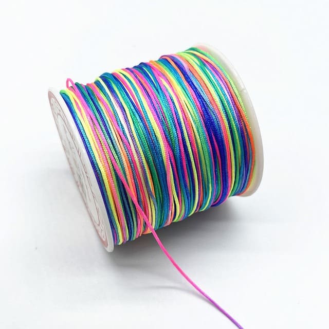 Fil en nylon tressé "Arc-en-ciel" 0,8 mm - 100m Esprit Macramé