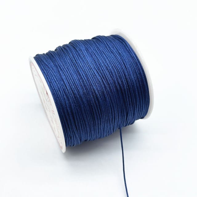 Fil en nylon tressé bleu 0,8 mm - Rouleau de 100m Premium Esprit Macramé
