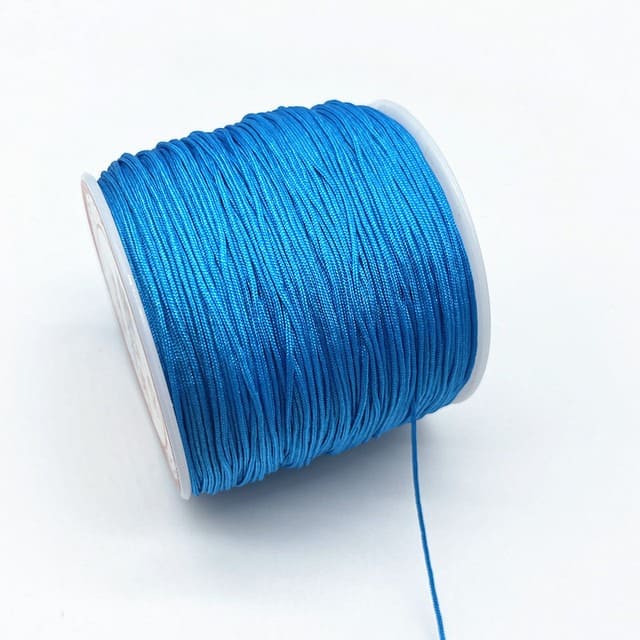 Fil en nylon tressé bleu 0,8 mm - Rouleau de 100m Premium Esprit Macramé