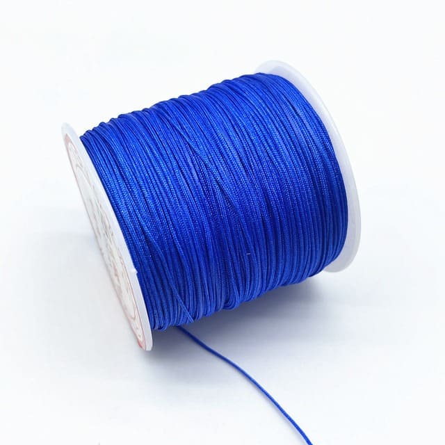 Fil en nylon tressé bleu 0,8 mm - Rouleau de 100m Premium Esprit Macramé